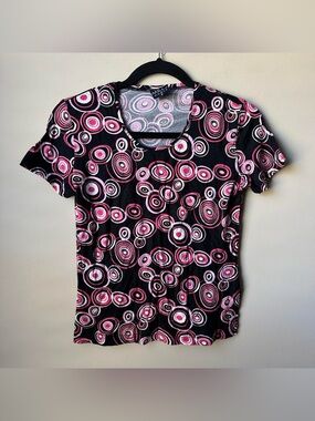 Mills Women’s geometric patterned Top Sz 36/small Blouse ModStyle 90s Y2K Retro
